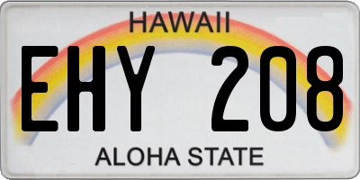 HI license plate EHY208