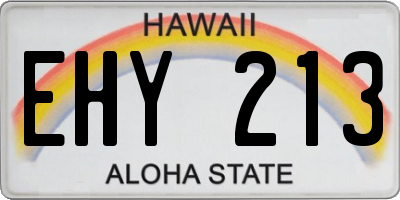 HI license plate EHY213