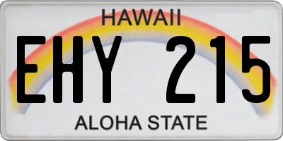 HI license plate EHY215