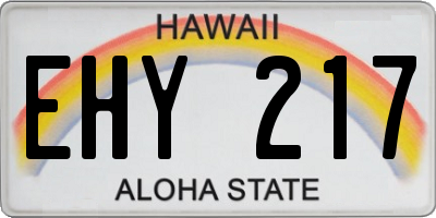 HI license plate EHY217