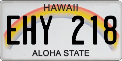 HI license plate EHY218