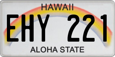 HI license plate EHY221