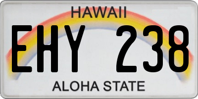 HI license plate EHY238