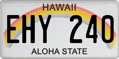 HI license plate EHY240