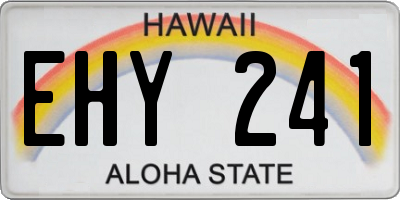 HI license plate EHY241