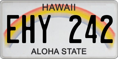 HI license plate EHY242