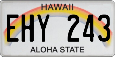 HI license plate EHY243