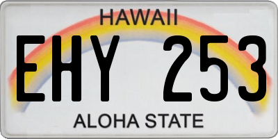 HI license plate EHY253