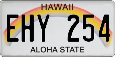 HI license plate EHY254