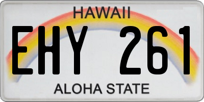 HI license plate EHY261