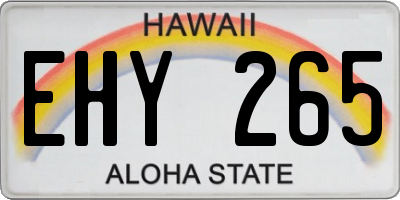 HI license plate EHY265