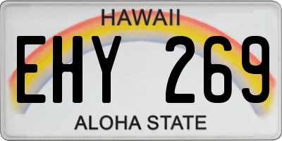 HI license plate EHY269
