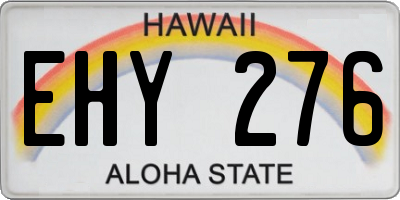 HI license plate EHY276