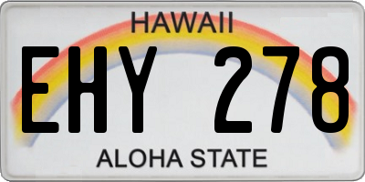 HI license plate EHY278