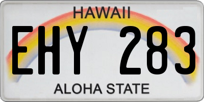 HI license plate EHY283