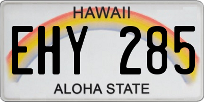 HI license plate EHY285