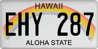 HI license plate EHY287