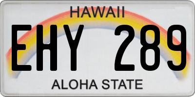 HI license plate EHY289