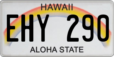 HI license plate EHY290