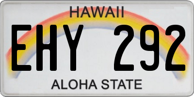 HI license plate EHY292