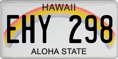 HI license plate EHY298