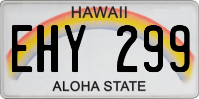 HI license plate EHY299