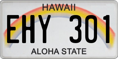 HI license plate EHY301