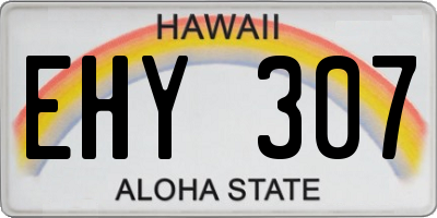 HI license plate EHY307