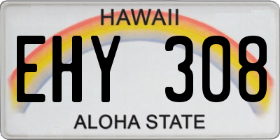 HI license plate EHY308