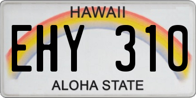 HI license plate EHY310