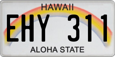HI license plate EHY311