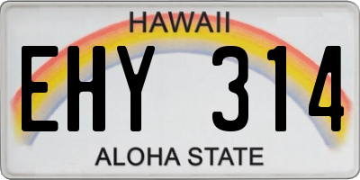 HI license plate EHY314