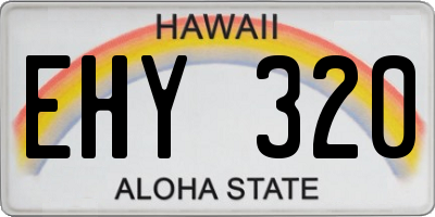HI license plate EHY320