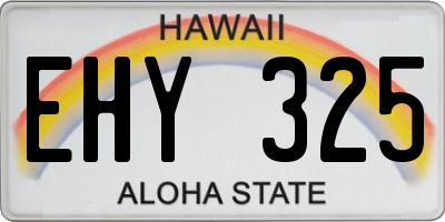 HI license plate EHY325