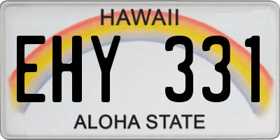 HI license plate EHY331
