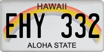 HI license plate EHY332
