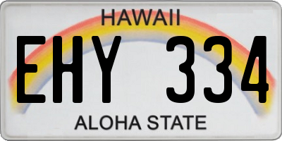 HI license plate EHY334