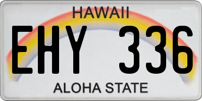 HI license plate EHY336