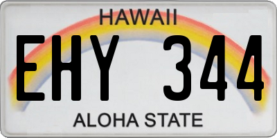 HI license plate EHY344