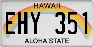 HI license plate EHY351