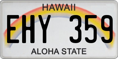 HI license plate EHY359