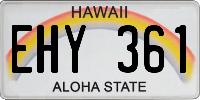 HI license plate EHY361