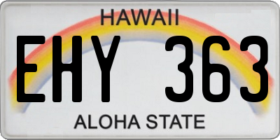 HI license plate EHY363