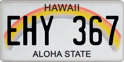 HI license plate EHY367