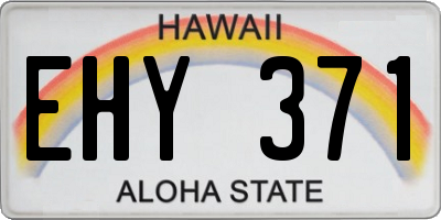 HI license plate EHY371