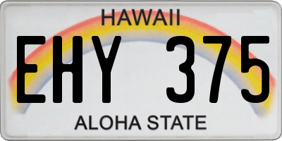 HI license plate EHY375
