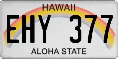 HI license plate EHY377