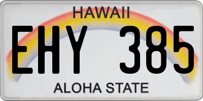 HI license plate EHY385