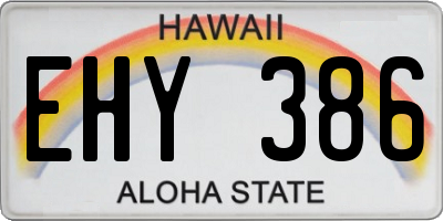 HI license plate EHY386