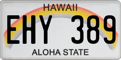 HI license plate EHY389